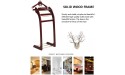 LMZPJ Valet Stand Suit Rack Walnut Wood Wardrobe Clothing Stand Organizer with Top Tray Contour Hanger Trouser Bar Tie Belt Hooks and Shoe Rack for Men Women - B3E8TNCQS
