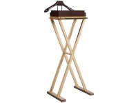 LMZPJ Valet Stand Suit Tie Valet Stand Clothing Organizer Rack Solid Wood Wardrobe Valet with Top Tray Contour Hanger Trouser Bar Tie Belt Hooks and Shoe Rack Color : Brown Size : 45x35.5x119cm - BVQ66WLR2