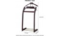LMZPJ Wardrobe Suit Valet Stand Organizer Floor Standing Clothes Men's Valet for Clothes with Trouser Bar Jacket Hanger Tray Organizer Tie Belt Hook and Shoe Rack - BW2ZK5TN7