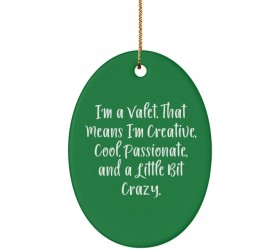 Motivational Valet Oval Ornament I'm a Valet. That Means I'm Creative Cool Passionate and a. Epic Gifts for Friends - BI4X44EOE