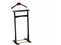 Proman Products Ashton Valet Suit Stand VL36006 with Top Tray Contour Hanger Trouser Bar and Shoe Rack 17" W x 14" D x 42" H Dark Mahogany - BHSXIEWE2