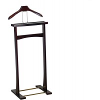 Proman Products Ashton Valet Suit Stand VL36006 with Top Tray Contour Hanger Trouser Bar and Shoe Rack 17 W x 14 D x 42 H Dark Mahogany - BHSXIEWE2