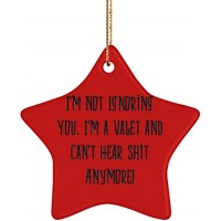 Sarcasm Valet Gifts I'm Not Ignoring You. I'm a Valet and Can't Hear Shit Anymore! Christmas Star Ornament for Valet - BKQGAR07M