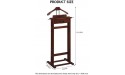 Wardrobe Suit Valet Stand Wood Clothes Organizer Rack for Drawer Trouser Bar Jacket Hanger Tray Organizer Tie Belt Hook and Shoe Rack for men women Color : Walnut Wood Size : 43.2x35.6x111.8cm - BQWO9WH97
