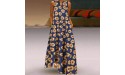 Women's V Neck Maxi Dress 981 Plus Size Daily Sleeveless Vintage Sunflower Bohemian Boys Waisted Babydoll Mexican Light Blue Gender Reveal Smocked Fairy Bodycon midi Navy Tshirt Doll - BMELQ0RW1