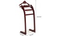 Wooden Valet Stand With 10 Hooks Mute Servant With Clothes Hanger And Pants Rail Suit Valet Stand With Tie & Belt Hook And Shoe Rack For Hallway Dressing Room Etc Size : 43.2*35.6*114.3cm - BE0M5ML5B