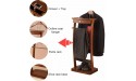 WPPTNSFY Suits Stand Valet Coat Rack with Trouser Bar Multifunction Valet Stand Wooden Men with Jacket Hanger Tray Organizer for Office Living Room Bed Room 44.4X30X112.2CM - B2POVPFXU