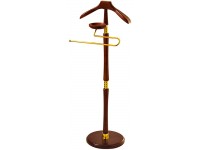 YAWEDA Clothes Valet Stand Solid Wood Suit Valet Stand with Clothes Hanger and Pants Rail Suit Valet Rack Stand Organizer Easy to Assemble Size : 35 * 42 * 117.5cm - BKJGH405E