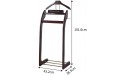 YAWEDA Suit Valet Stand Solid Wood with Shoe Rack Valet Stand Clothes Rack with Trouser Bar Jacket Hanger Good for Both Living Room and Bed Room Size : 43.2 * 36.5 * 101.6cm - BIREZGRVN