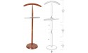 YAWEDA Valet Stand Wood Coat-Stand with Clothes Hanger and Pants Rail Freestanding Suit Hanger for Suits Jackets Easy Assembly Color : Cherry Size : 48 * 36 * 133cm - BJBB74TVE