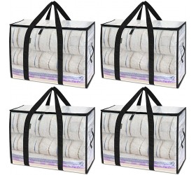 BALEINE 4-Pack 105L Moving Totes with Reinforced Handles Heavy-Duty UnderBed Storage Bag for Moving Boxes Clothes Travel Attics 105L 4-Pack White - BZBYIYGBS