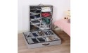 HOONEX Under Bed Shoe Storage Organizer with Adjustable Dividers Shoe Holder with Leather Handles 2 Pack Store 24 Pairs in Total Grey - BCYMTO3NG