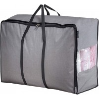 MISSLO Water Resistant Thick Over Size Storage Bag Folding Organizer Bag Under Bed Storage College Carrying Bag for Bedding Comforters Blanket Clothes Grey - BFNVXB982
