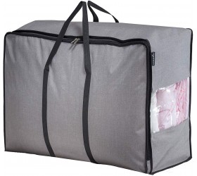MISSLO Water Resistant Thick Over Size Storage Bag Folding Organizer Bag Under Bed Storage College Carrying Bag for Bedding Comforters Blanket Clothes Grey - BFNVXB982