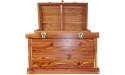 24 Round Top Aromatic Red Cedar Chest with Brass Hardware and Removable Inner Tray Blanket Linen Storage Steamer Trunk Amish Made in America Medium Natural - B4JUMYKQC