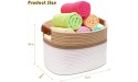 Cotton Rope Basket Storage Baskets with Leather Handles Woven Basket For Clothes Makeup Books Towels - BG1IP7PYF