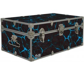 Designer Storage Trunks Hi-Tech Themes 32 x 18 x 13.5 Inches Durable and Built to Last Lockable Blue Electric Lava - BI21HMDFH