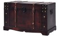 H.BETTER Vintage Storage Chest Wood Storage Trunk Handmade Storage Box Wood Trunk Treasure Chest Brown 26x15x15.7 - BB9O0L5VQ