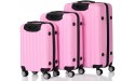 Simply-Me Luggage Sets 3 Piece Trolley Suitcase with TSA Lock,20 Inch 24 Inch 28 Inch Traveling Storage Luggage Sets with Spinner Wheels,Pink - BFB45UVTL