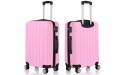 Simply-Me Luggage Sets 3 Piece Trolley Suitcase with TSA Lock,20 Inch 24 Inch 28 Inch Traveling Storage Luggage Sets with Spinner Wheels,Pink - BFB45UVTL
