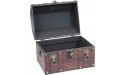 Vintiquewise QI003316 Antique Wooden Pirate Chest with Lion Rings and Lockable Latch - BGG2EQ7QV