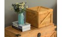 Vintiquewise Square Decorative Wooden Chest Trunk-Small Natural Wood - BBFM4PNOD