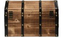 VintiquewiseTM Large Wooden Pirate Lockable Trunk with Lion Rings - BY2OSHDAX