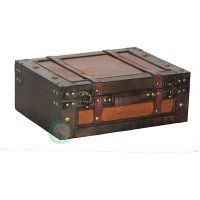 VintiquewiseTM Old Style Suitcase Decorative Box with Straps - BZB69F6AA