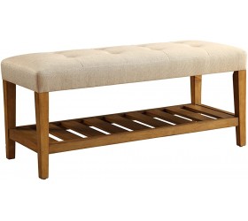 ACME Furniture 96682 Charla Bench Beige & Oak One Size - B3QMQRLHN