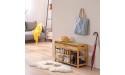 APICIZON Bamboo Shoe Storage Bench Entryway Bench with Lift Top Storage Box Shoe Organizer for Entryway Whit Cushion 2-Tier Shoe Rack Organizer for Entryway Bedroom Hallway Nature - B1RF4GU3I