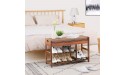 C&AHOME Shoe Bench Bamboo 3-Tier Shoe Organizer with Cushion Shoe Rack Bench for Entryway Max Load 270 LBS Removable Seat Cushion Bench Ideal for Hallway Living Room Bedroom Amber Brown - B9S295URP