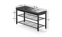 Ecoprsio Shoe Bench 3 Tier Shoe Rack for Entryway Metal Frame Leather Bench Seat Shoe Rack Bench Organizer with Mesh Seat Black - B07OAVR0S