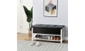 goer Storage Bench for Entryway Shoe Bench with PU Pad Seating End of Bed Bench Bedroom Living Room Benches Black White - B97LSFAD0