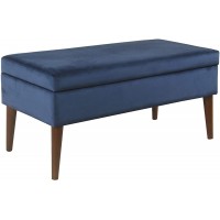 HomePop Home Decor | K8086-B256 | Kaufmann Collection Modern Storage Ottoman Bench | Large Ottoman Bench with Storage for Living Room & Bedroom Navy Woven - BAPQPC9OY