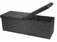 Otto & Ben 45" Storage Ottoman with SMART LIFT Top Upholstered Tufted Bench Foot Rest Dark Grey - BA19HX4RN