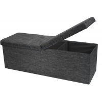 Otto & Ben 45 Storage Ottoman with SMART LIFT Top Upholstered Tufted Bench Foot Rest Dark Grey - BA19HX4RN