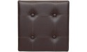 Otto & Ben Folding Toy Box Chest with Memory Foam Seat Tufted Faux Leather Small Ottomans Bench Foot Rest Stool 15x15x15 Brown - BI65CE6S2