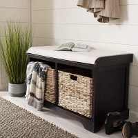 SAFAVIEH Home Collection Freddy Brown Wicker Basket 2-Drawer Storage Bench with Cushion Fully Assembled - BKBW75WZL