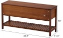 SEIRIONE Shoe Storage Bench for Entryway Living Room Wooden Bench Seat with Storage Chest 3 In 1 Design Entry Home Organizer Furniture Bamboo - BLKWFUU13