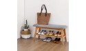 Sobibo Shoe Entryway Bench Bamboo Shoe Rack Bench Organizer with 2 tire Storage Simple Style Good Load Bearing Ideal for Entryway Hallway Living Room,Nature,35.4'' - B9HGJHKVP