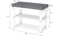 White Shoe Rack Bench for Entryway Bench with Shoe Storage Front Door Shoe Bench with Cushion Upholstered Padded Seat 3 Tier Bamboo Shoe Holder for Indoor Entrance Hallway Bedroom Living Room Garage - B2QCQ322V