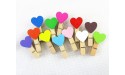 1.38 Inch Love Wood Clip Home Decoration Color Note Clip Photo Wall Log Clip,Purple - BLVVDYIRD