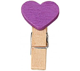 1.38 Inch Love Wood Clip Home Decoration Color Note Clip Photo Wall Log Clip,Purple - BLVVDYIRD