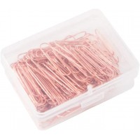 A Box of 120pcs Rose Gold Metal Paper Clips 28mm Paperclips Clip for Paperwork Paper Holder Letter Holder Best for Office School Document Organizing - BRGRKQ4RA