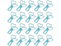 Binder Paper Clips 20pcs Heart Design Paperclips Bookmarks Planner Clips Hollow Out Metal Wire Paper Clips for Fun Office Supplies School Gifts Wedding DecorationBlue - BQ8FTTKJ4