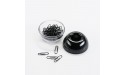 Black Round Magnetic Paper Clips Holder Paperclip Dispenser with 100pcs Black 1.1'' Paper Clips Modern Desk Organizer Accessories Home School Office Supplies - BTSNQMCFF