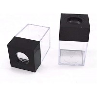 Dreamty 2 Pcs Square Paperclip Cylinder with Magnetic Paper Clip Holder Small Clip Black Dispenser - B5R0PEWFX