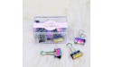 MultiBey Holographic Colorful Paper Clip Dispensers Red Blue Green Purple Smooth Steel Paperclip Bookmark Magnetic Holder Binder Clips - B6JCW86BP