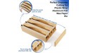 NOBLJX 3 in 1 Wrap Dispenser with Cutter Aluminum Foil and Wax Paper Compatible Up to 12 Wooden Roll Organizer Holder for Kitchen Drawer - BWC3WWNLZ