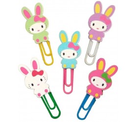 PULABO Useful and practical50 Pcs Cartoon Paper Clips Vinyl Coated Wood Cute Rabbit Paperclips Plain Paper Holder Multifunction Office Tools for Files Papers Office Supply Random Color Cost-Effective - BE436SCFL